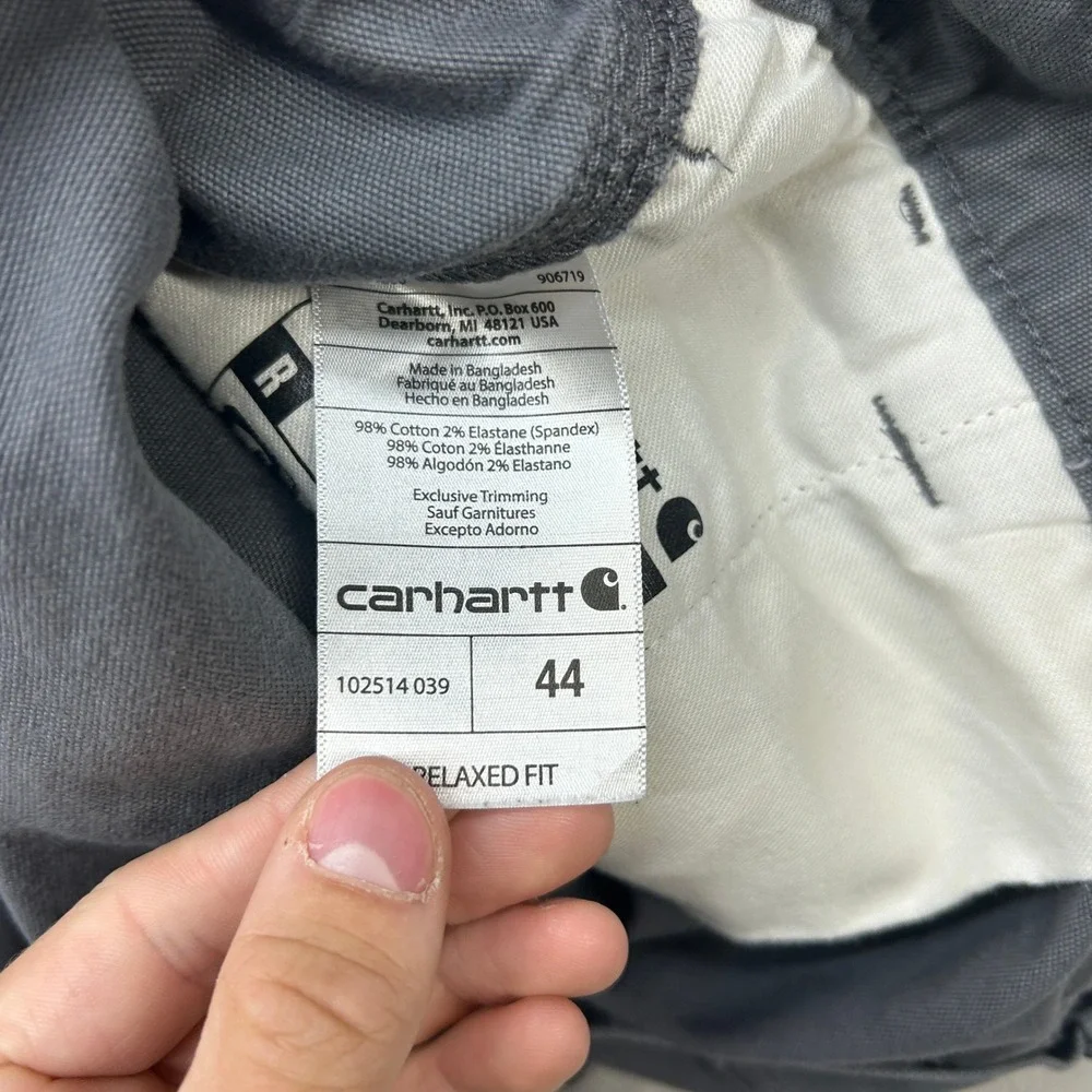 Carhartt Work Shorts Mens 44 Grey Rugged Flex Relaxed Fit Canvas 10